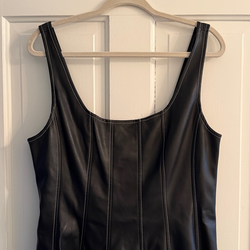 STAUD Wells Dress Faux Leather - Picture 4 of 14
